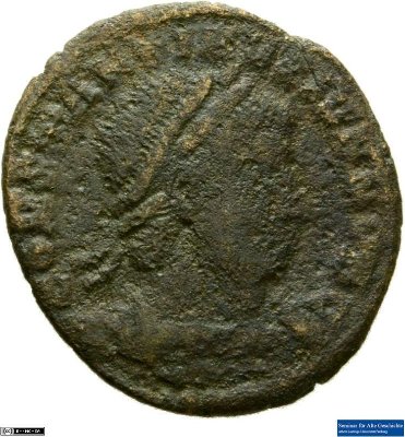 Nummus, Constantinus II.336-337 n. Chr.Antike HerrscherprägungConstantinus I. (um 270/288-337 n. Chr.)