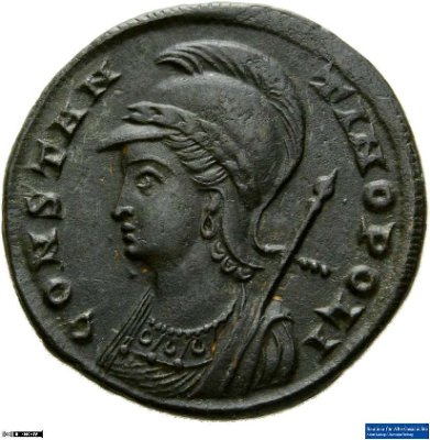 Nummus, Constantinopolis330-335 n. Chr.Antike HerrscherprägungConstantinus I. (um 270/288-337 n. Chr.)
