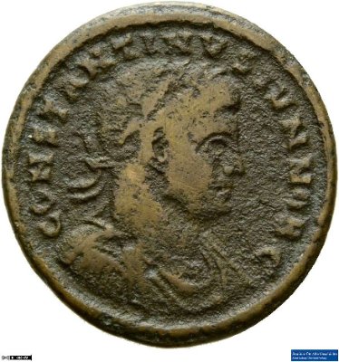 Nummus, Constantinus II.321 n. Chr.Antike HerrscherprägungConstantinus I. (um 270/288-337 n. Chr.)