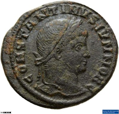 Nummus, Constantinus II.321 n. Chr.Antike HerrscherprägungConstantinus I. (um 270/288-337 n. Chr.)