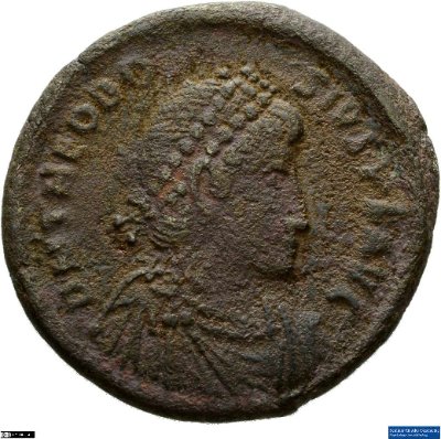 Aes 2, Theodosius I.392-395 n. Chr.Antike HerrscherprägungTheodosius I. (347-395 n. Chr.)