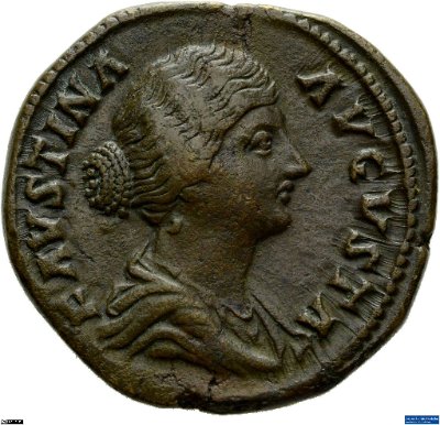 Sesterz, Faustina (Minor)161-176 n. Chr.Antike HerrscherprägungMarcus Aurelius (121-180 n. Chr.)