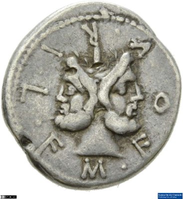 Denar (ANT), Römische Republik: M. Furius L. f. Philus119 v. Chr.Stadt