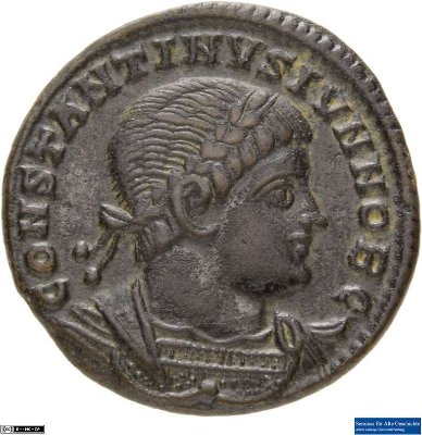 Nummus, Constantinus II.330-335 n. Chr.Antike HerrscherprägungConstantinus I. (um 270/288-337 n. Chr.)