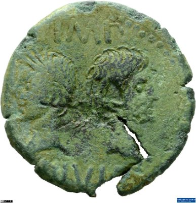 As?, Augustusca. 28-9 v. Chr.Antike HerrscherprägungGaius Iulius Caesar (Octavianus), seit 27 v. Chr. Augustus (63 v.-14 n. Chr.)