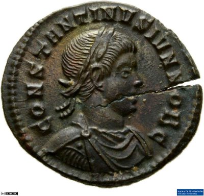 Nummus, Constantinus II.320-321 n. Chr.Antike HerrscherprägungConstantinus I. (um 270/288-337 n. Chr.)