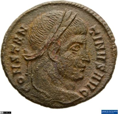 Nummus, Constantinus I.322-325 n. Chr.Antike HerrscherprägungConstantinus I. (um 270/288-337 n. Chr.)