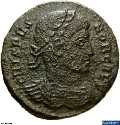Nummus, Crispus322-325 n. Chr.Antike HerrscherprägungConstantinus I. (um 270/288-337 n. Chr.)