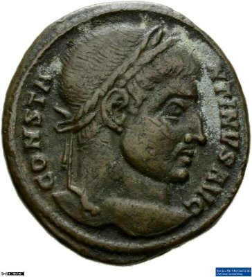 Nummus, Constantinus I.320-321 n. Chr.Antike HerrscherprägungConstantinus I. (um 270/288-337 n. Chr.)