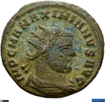 Doppeldenar, Maximianus Herculiusum 293 n. Chr.Antike HerrscherprägungDiocletianus (um 245-313 n. Chr.)