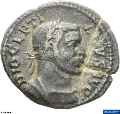 Argenteus, Diocletianus300-301 n. Chr.Antike HerrscherprägungDiocletianus (um 245-313 n. Chr.)