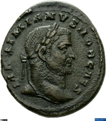 Nummus, Galerius Maximianus296-297 n. Chr.Antike HerrscherprägungMaximianus Herculius (um 250-310 n. Chr.)