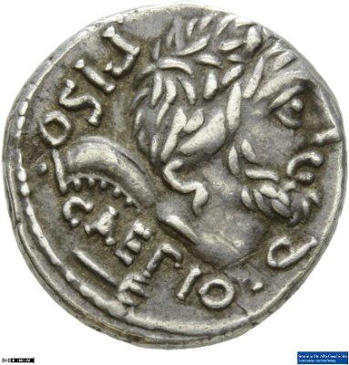 Denar (ANT), Römische Republik: Q. Servilius Caepio und L. Calpurnius Piso Caesoninus100 v. Chr.Stadt