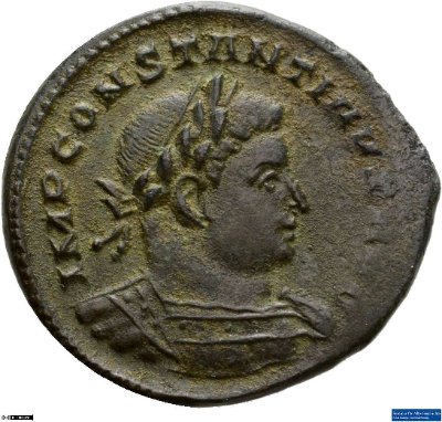Nummus, Constantinus I.310-313 n. Chr.Antike HerrscherprägungConstantinus I. (um 270/288-337 n. Chr.)