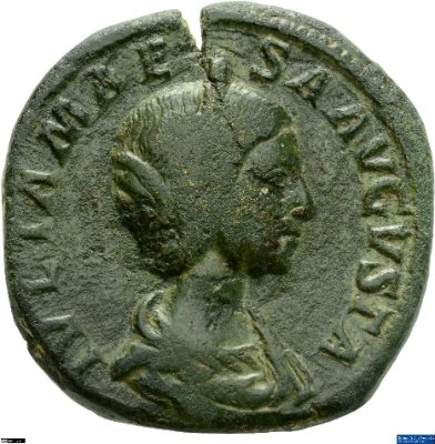 Sesterz, Iulia Maesa218-222 n. Chr.Antike HerrscherprägungElagabalus (um 203-222 n. Chr.)