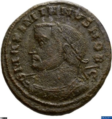 Nummus, Galerius Maximianus301-303 n. Chr.Antike HerrscherprägungMaximianus Herculius (um 250-310 n. Chr.)