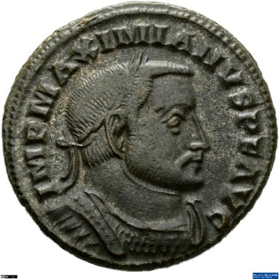 Nummus, Maximianus Herculius303-305 n. Chr.Antike HerrscherprägungMaximianus Herculius (um 250-310 n. Chr.)