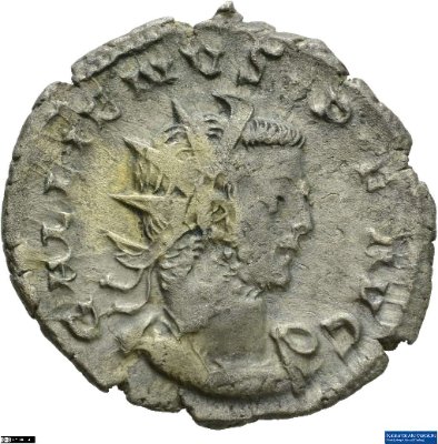 Doppeldenar, Gallienus258-259 n. Chr.Antike HerrscherprägungValerianus I. (um 200-nach 262 n. Chr.), Gallienus (um 213-268 n. Chr.)