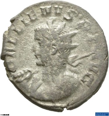 Doppeldenar, Gallienus258-259 n. Chr.Antike HerrscherprägungValerianus I. (um 200-nach 262 n. Chr.), Gallienus (um 213-268 n. Chr.)