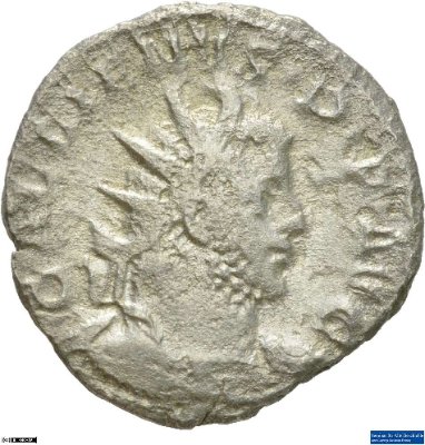 Doppeldenar, Gallienus258-259 n. Chr.Antike HerrscherprägungValerianus I. (um 200-nach 262 n. Chr.), Gallienus (um 213-268 n. Chr.)