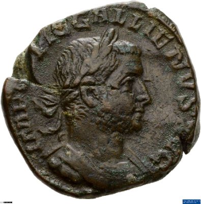 Sesterz, Gallienus254-255 n. Chr.Antike HerrscherprägungValerianus I. (um 200-nach 262 n. Chr.), Gallienus (um 213-268 n. Chr.)