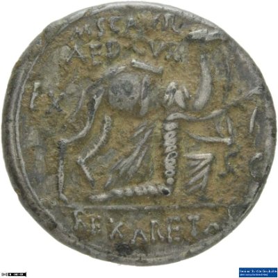 Denar (ANT), Römische Republik: M. Aemilius Scaurus58 v. Chr.Stadt