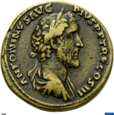 Sesterz, Antoninus Pius140-144 n. Chr.Antike HerrscherprägungAntoninus Pius (86-161 n. Chr.)