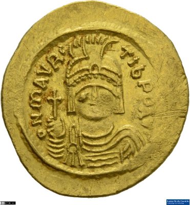 Solidus, Byzanz: Mauricius Tiberius583-601 n. Chr.Kaisertum (MA/NZ)Mauricius Tiberius (582-602)