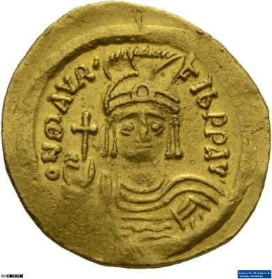 Solidus, Byzanz: Mauricius Tiberius583-601 n. Chr.Kaisertum (MA/NZ)Mauricius Tiberius (582-602)