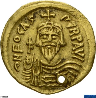Solidus, Byzanz: Phocas607-610 n. Chr.Kaisertum (MA/NZ)Phocas (602-610)