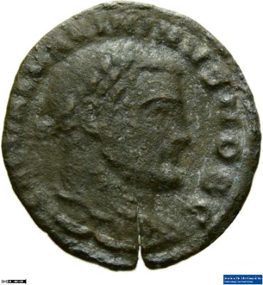 Nummusteilstück, Maximinus Daia305-306 n. Chr.Antike HerrscherprägungConstantius I. (ca. 250-25.07.306 n. Chr.)