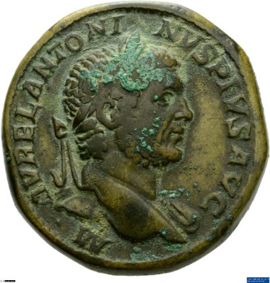 Sesterz, Caracalla210 n. Chr.Antike HerrscherprägungCaracalla (Marcus Aurelius Antoninus) (188-217 n. Chr.)