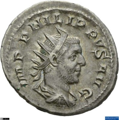 Doppeldenar, Philippus I.247-249 n. Chr.Antike HerrscherprägungPhilippus I. (um 204-249 n. Chr.)