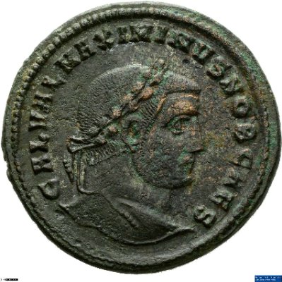 Nummus, Maximinus Daia308-309 n. Chr.Antike HerrscherprägungGalerius Maximianus (um 250-311 n. Chr.)