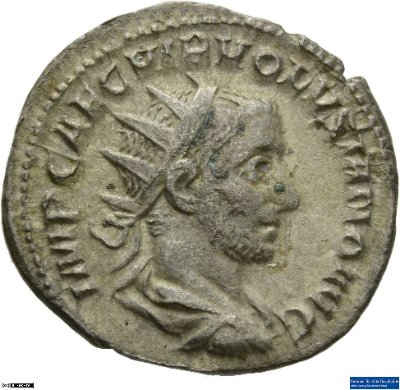 Doppeldenar, Volusianus251-253 n. Chr.Antike HerrscherprägungVolusianus (um 230-253 n. Chr.)