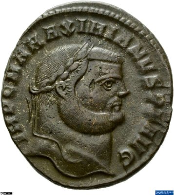 Nummus, Maximianus Herculius299-300 n.Chr.Antike HerrscherprägungMaximianus Herculius (um 250-310 n. Chr.)