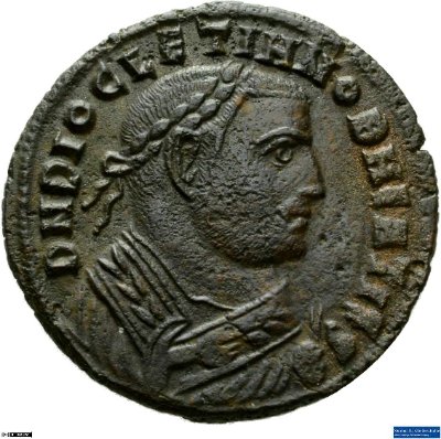 Nummus, Diocletianus308 n. Chr.Antike HerrscherprägungDiocletianus (um 245-313 n. Chr.)