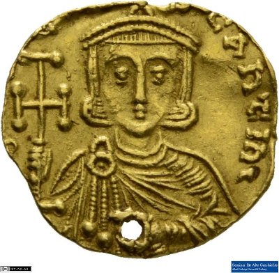 Tremissis, Byzanz: Leo III. Isaurus und Constantinus V.732-ca. 737 n. Chr.Kaisertum (MA/NZ)Leo III. Isaurus (717-741)