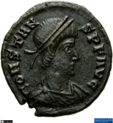 Nummus, Constans347-348 n. Chr.Antike HerrscherprägungConstans (320-350 n. Chr.)