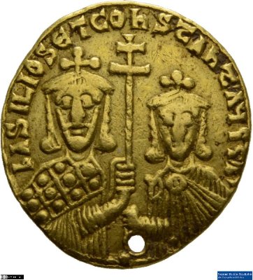 Solidus, Byzanz: Basilius I. und Constantinus868-879 n. Chr.Kaisertum (MA/NZ)Basilius I. (867-886) (um 812-886)