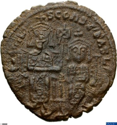 40 Nummi (Follis), Byzanz: Basilius I. mit Constantinus868-870 n. Chr.Kaisertum (MA/NZ)Basilius I. (867-886) (um 812-886)