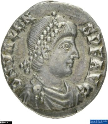 Siliqua, Valens367-375 n. Chr.Antike HerrscherprägungValens (um 328-09.08.378 n. Chr.)