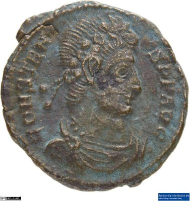 Nummusteilstück, Constans347-348 n. Chr.Antike HerrscherprägungConstans (320-350 n. Chr.)