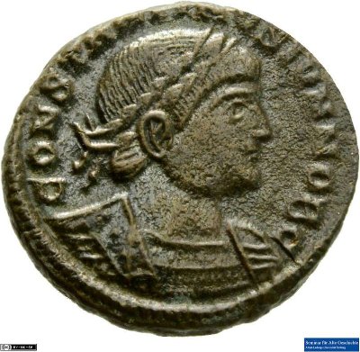 Nummus, Constantinus II.330-331 n. Chr.Antike HerrscherprägungConstantinus I. (um 270/288-337 n. Chr.)