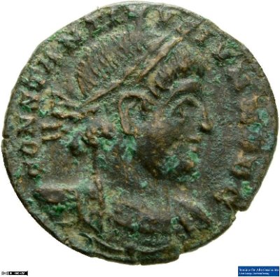 Nummus, Constantinus II.333-334 n. Chr.Antike HerrscherprägungConstantinus I. (um 270/288-337 n. Chr.)