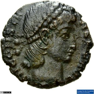 Nummusteilstück, Constans347-348 n. Chr.Antike HerrscherprägungConstantius II. (317-361 n. Chr.)