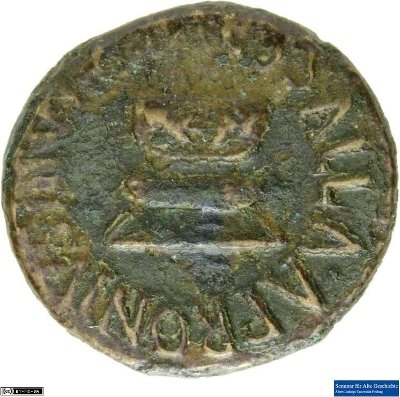 Quadrans, Augustus5 v. Chr.Antike HerrscherprägungGaius Iulius Caesar (Octavianus), seit 27 v. Chr. Augustus (63 v.-14 n. Chr.)