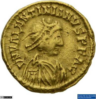 Tremissis, Valentinianus III.430-455 n. Chr.Antike HerrscherprägungValentinianus III. (419-455 n. Chr.)