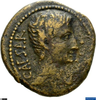 As, Augustusca. 25 v. Chr.Antike HerrscherprägungGaius Iulius Caesar (Octavianus), seit 27 v. Chr. Augustus (63 v.-14 n. Chr.)