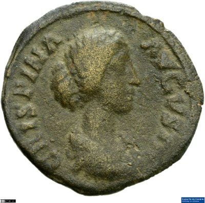 As, Crispina178-191 n. Chr.Antike HerrscherprägungCommodus (161-192 n. Chr.), Marcus Aurelius (121-180 n. Chr.)